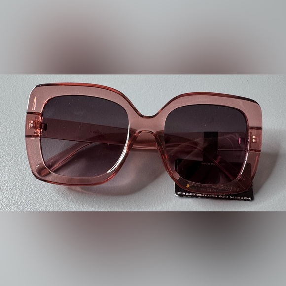 Accessories - Margaret Joseph transparent square oversized Sunglasses plum mauve